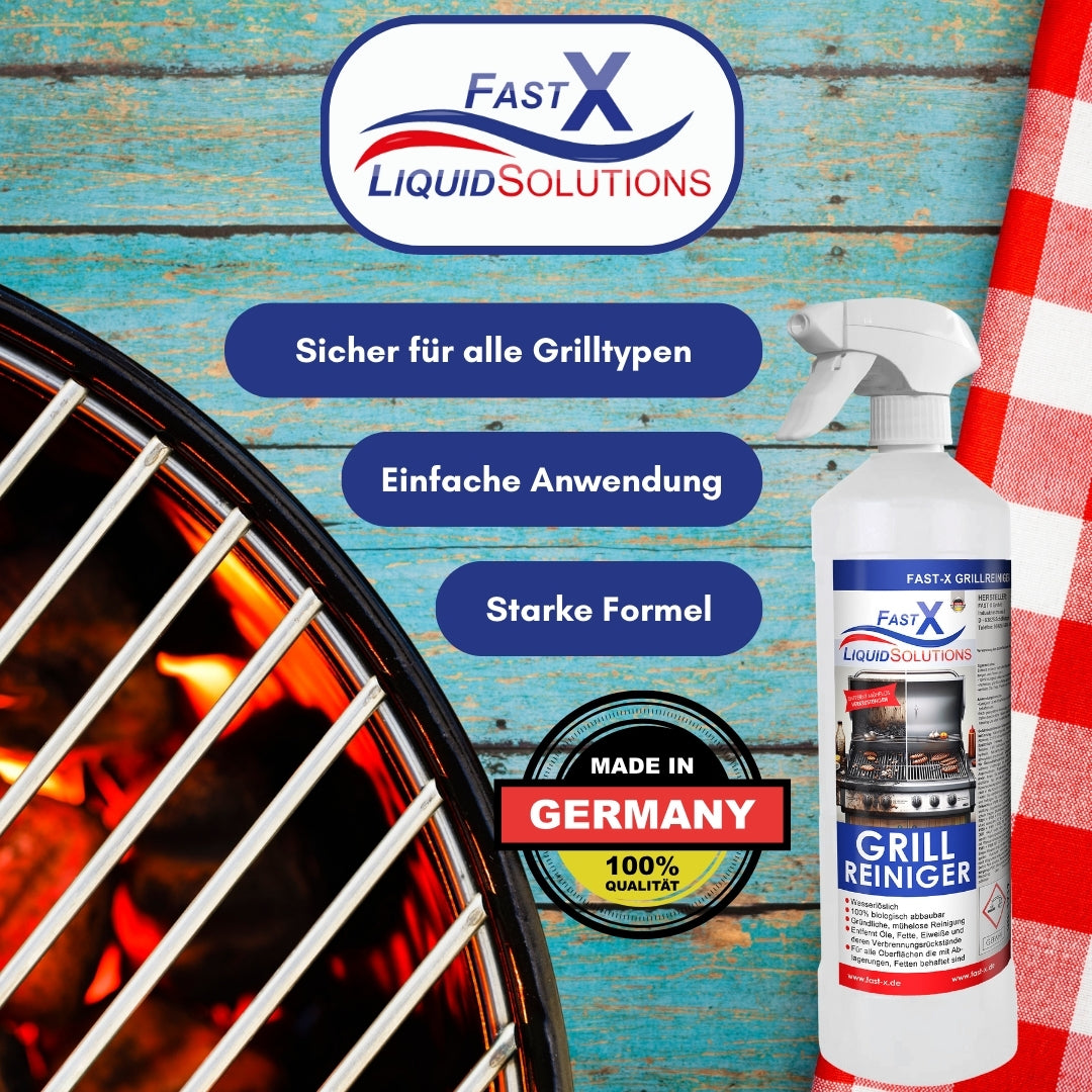 FASTX LIQUIDSOLUTIONS Grillmeister 1000ml Grillreiniger Spray – Kraftvolle Reinigung für Alle Grilltypen